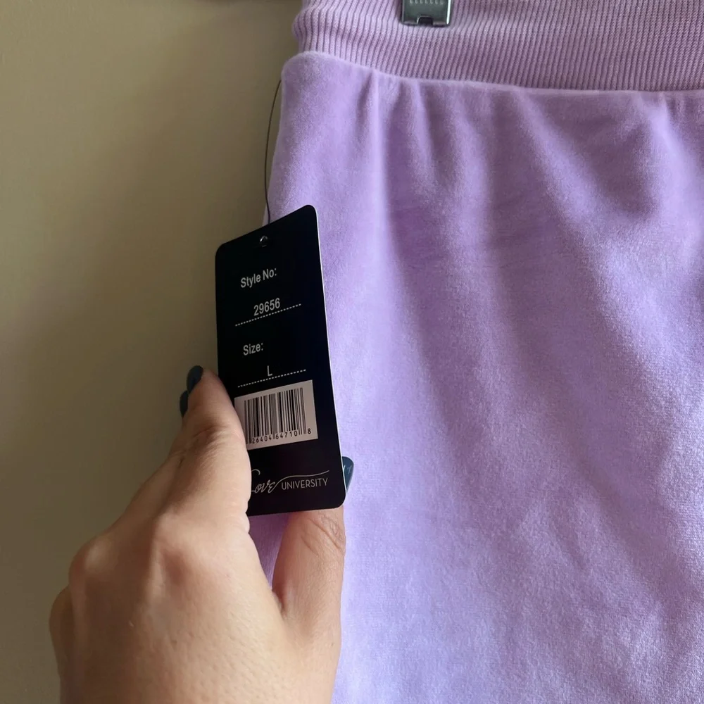 Lavender Strapless Drawstring Crop Top/short set - Women L NWT - Picture 9 of 10